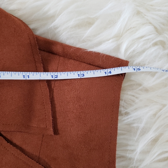 NWOT Anthropologie Solitaire Faux Suede Long Vest Single Button Size Medium - Picture 9 of 10